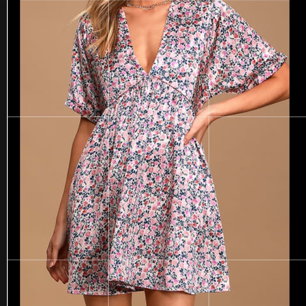 Lulu’s Express Yourself Floral Satin Dress